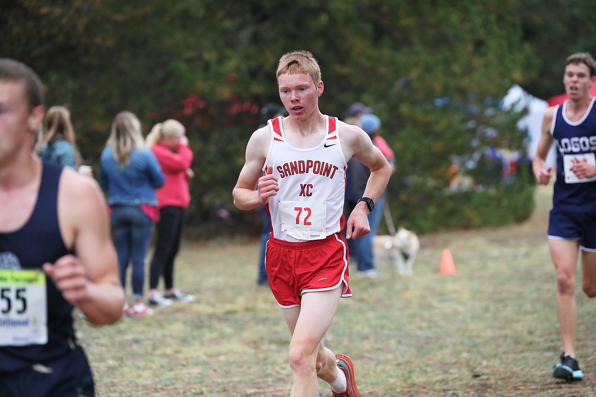 Caleb Roche competes in Saturday's meet.