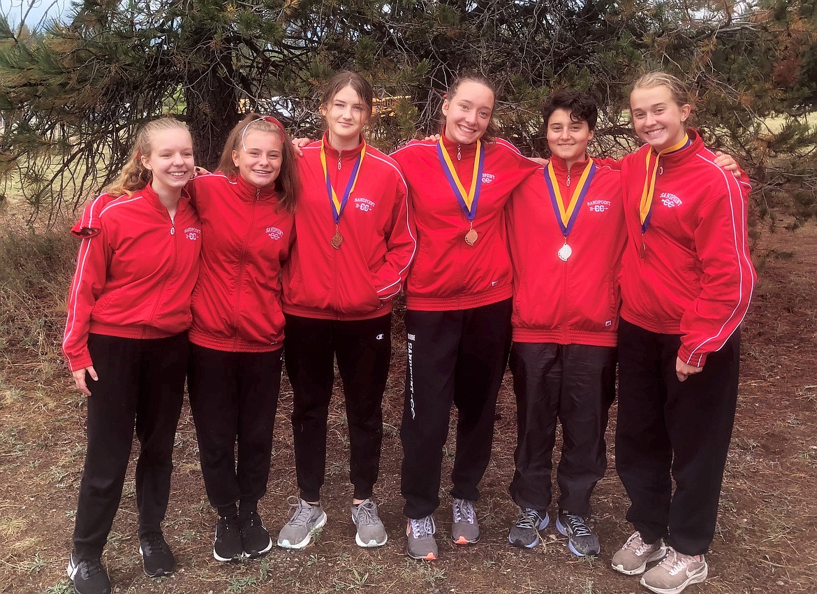 The first-place Sandpoint JV girls team poses for a photo on Saturday.