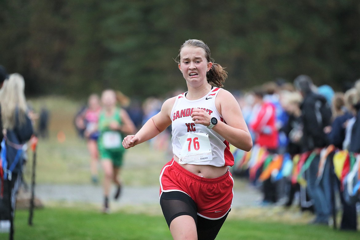 Tiffany Brown nears the finish of the girls JV race.