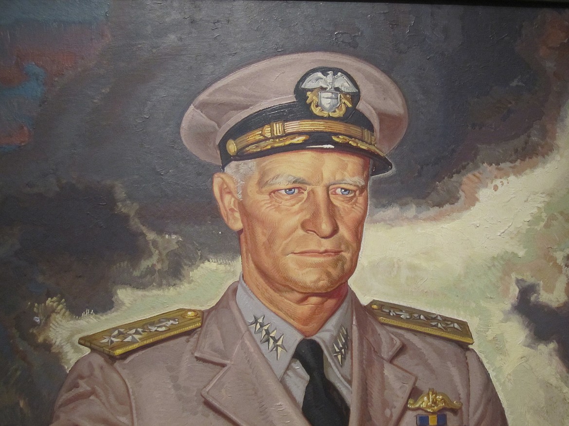 U.S. Fleet Admiral Chester W. Nimitz (1885-1966) commanded the American naval Battle of Midway.