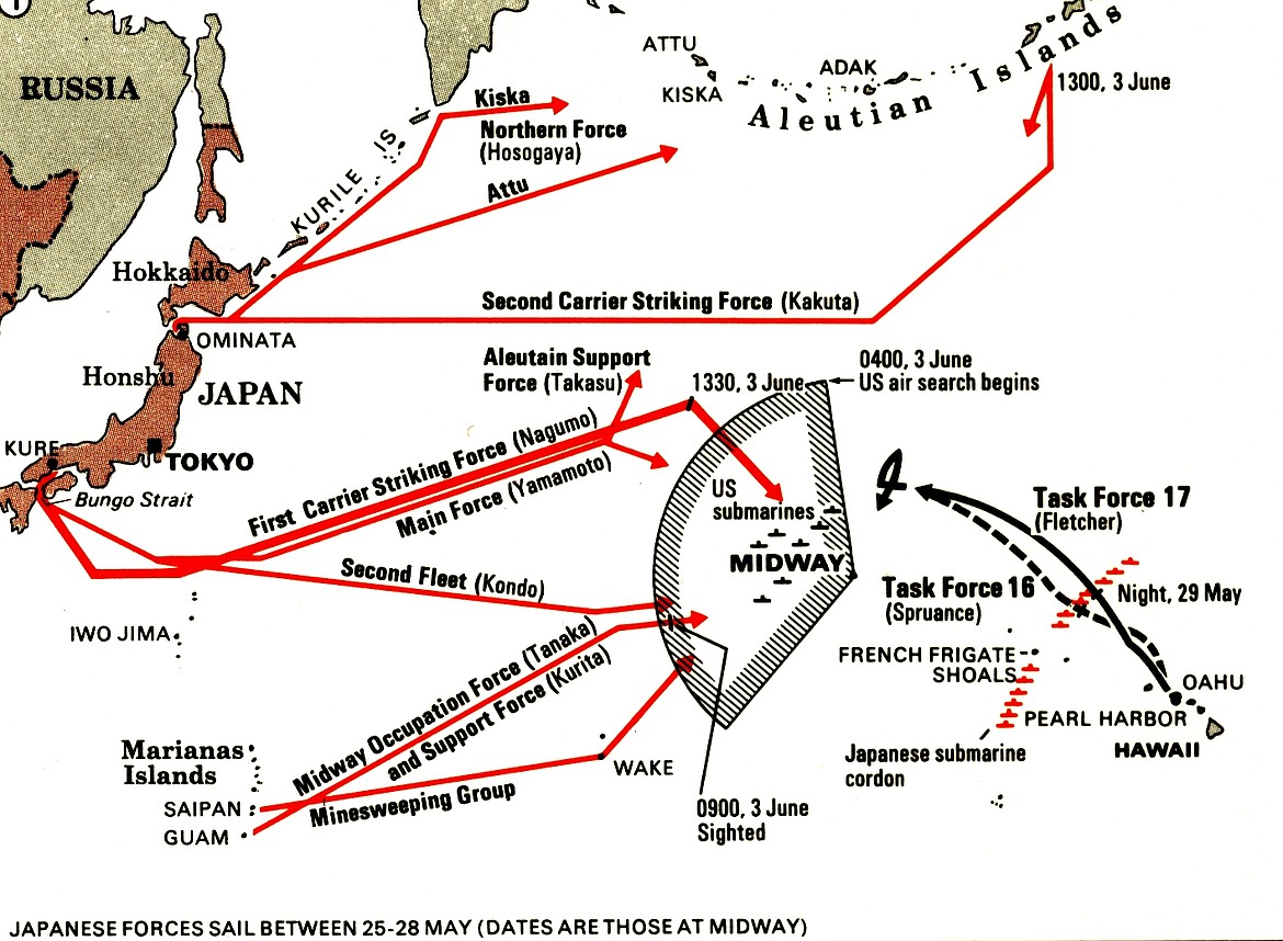 Admiral Yamamoto’s plan to attack the American Fleet at Midway after sending a divisionary fleet to the Aleutian Islands.