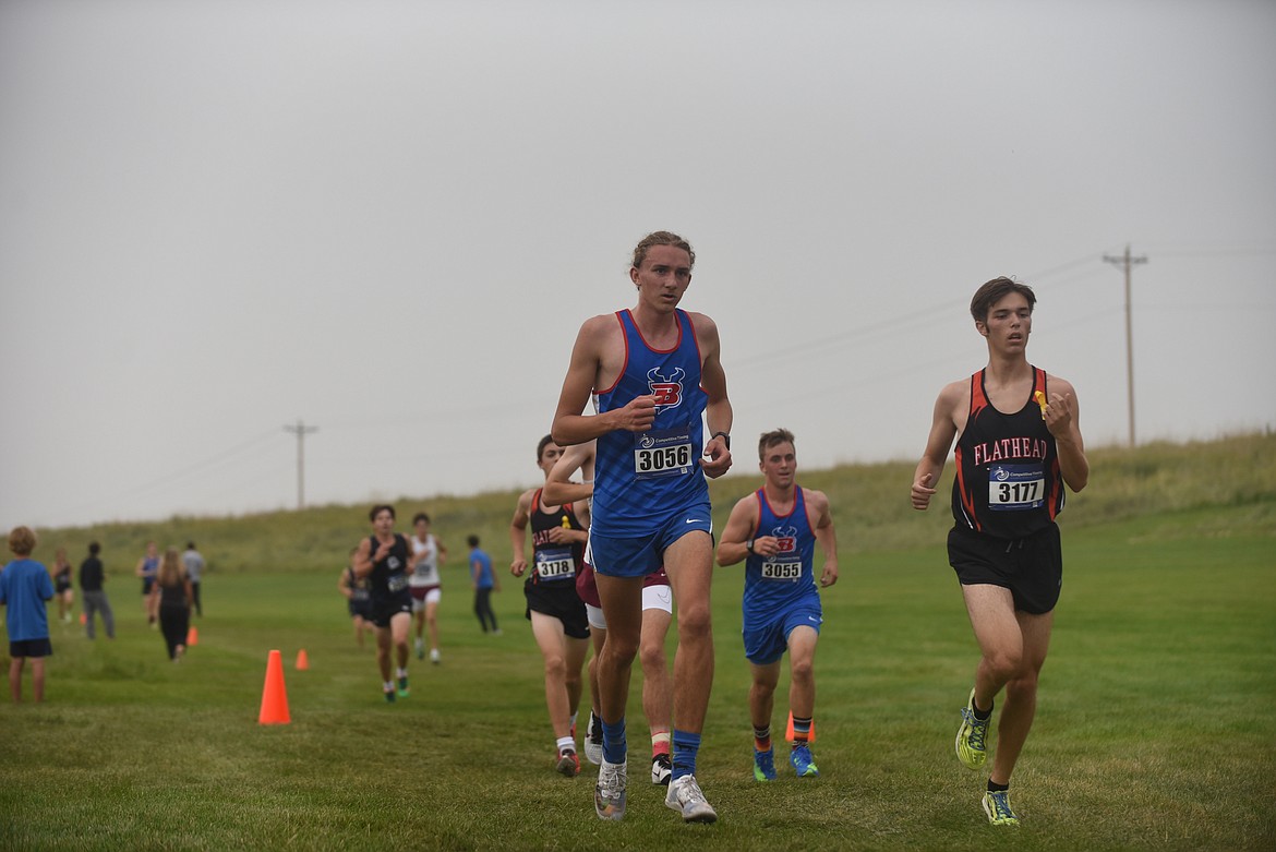 Bigfork runner Elliot Sanford at the Flathead Invitational in Kalispell. (Scott Shindledecker photo)