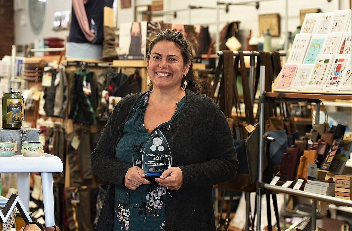 CAROL LYNN Lapotka of handMADE Montana in Polson was named Montana's 2021 Retailer of the Year. (Lake County Leader photo)