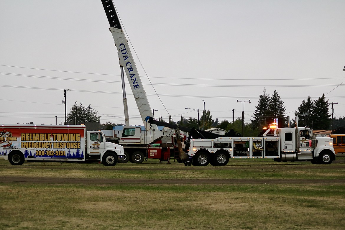 Tow trucks, fire engines, police cars, cement trucks and more gathered for Meet the Machines at the Kootenai County Fairgrounds on Saturday morning. HANNAH NEFF/Press