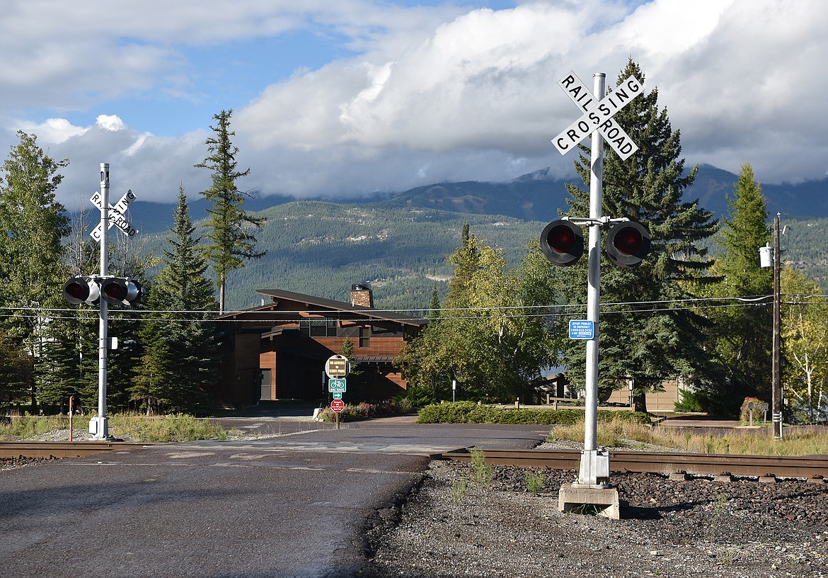 The railroad crossing at Birch Point Drive. (Heidi Desch/Whitefish Pilot)