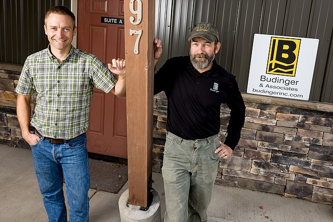 Collin McCormick, the North Idaho geotechnical engineer for Budinger & Associates, left, and Andrew Balavage, the North Idaho construction services manager for Budinger & Associates.