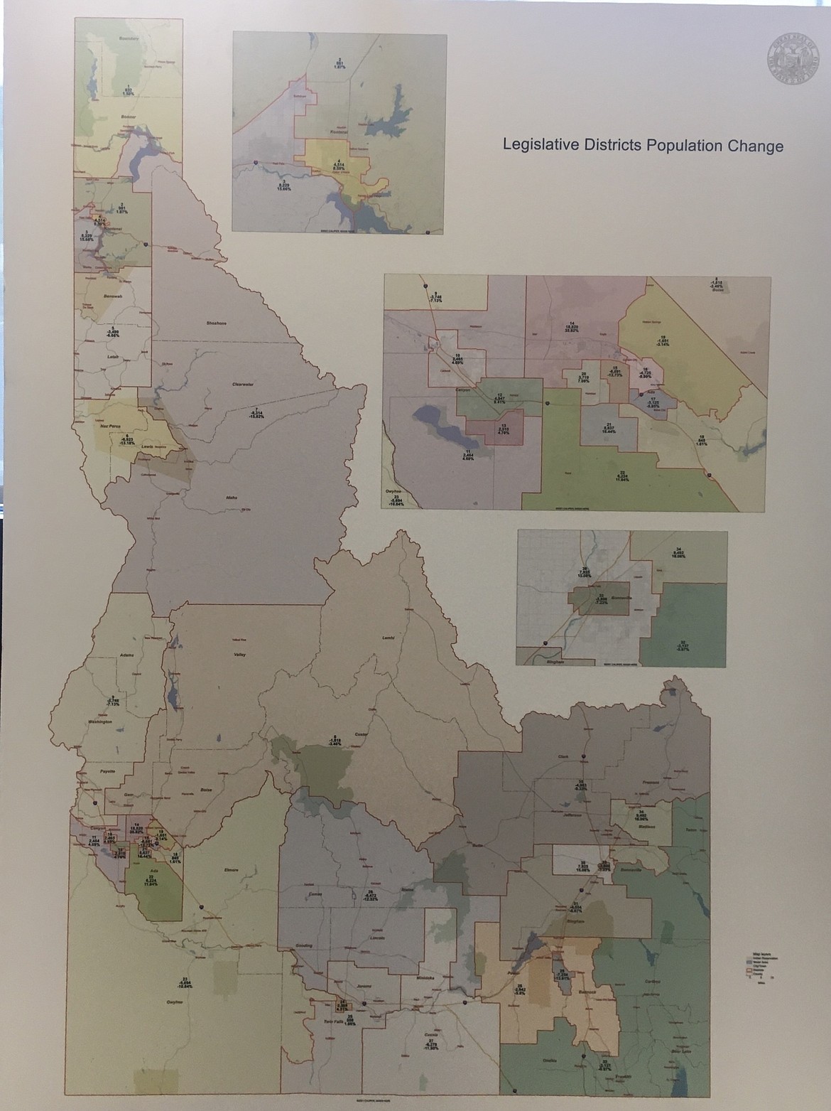 A map of the current legislative district boundaries.