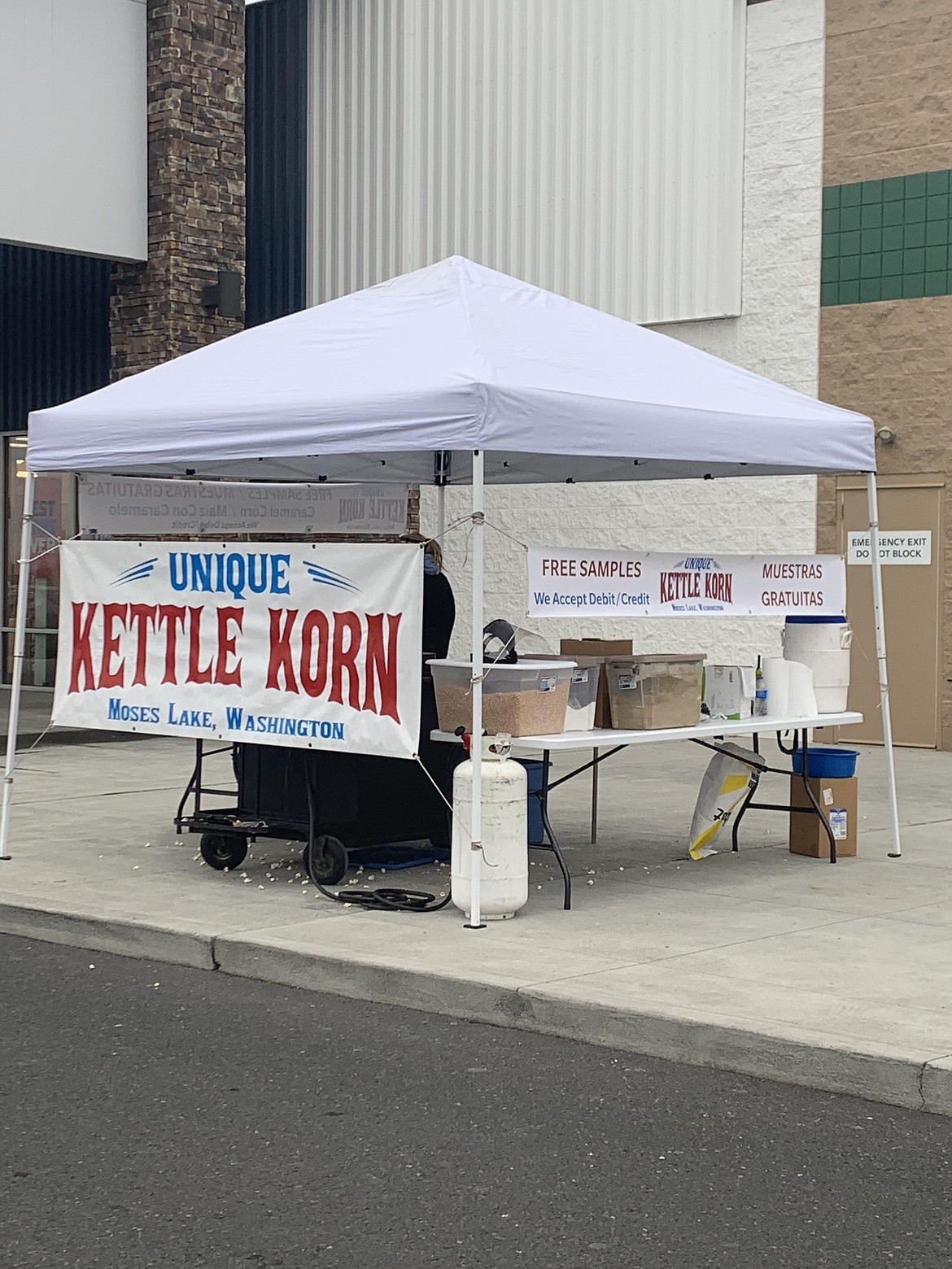 Pop-up booths, like the one pictured, and events like the Othello Fair, are the biggest money-makers for Unique Kettle Korn, Jim Huff said.