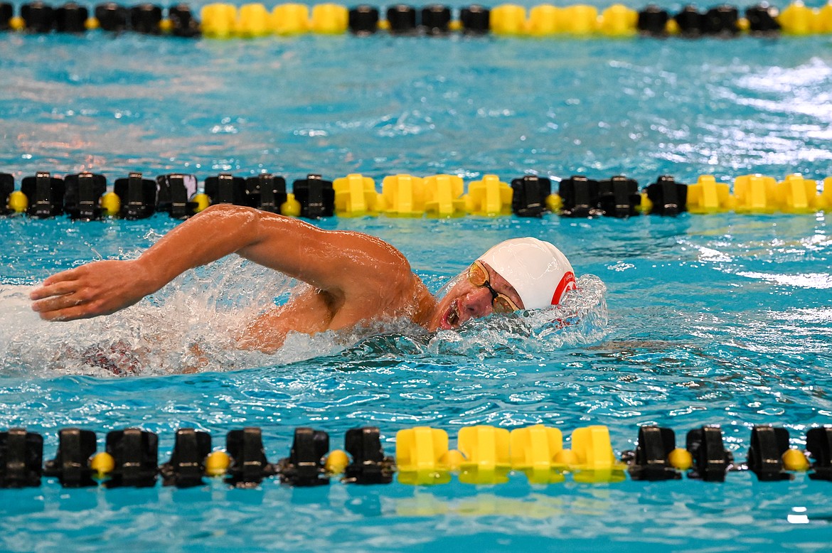 Junior captain Caleb Norling competes in the 200 free on Saturday.