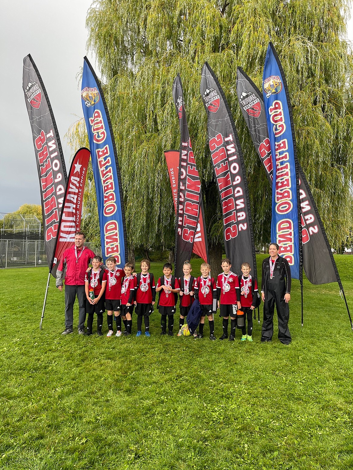 Courtesy photo
The 2012 Timbers North FC Boys soccer took second place at the recent Pend Oreille Cup in Sandpoint. From left are coach Robin Bundy, Mason Melison, Sander Bundy, Camden Nelson, MaCann Roberts, Ethan Mariano, Caleb Wurster, Mitt Larson, Colin Hutchins, Mason Fantozzi and Jamie Young. Not pictured is Samuel Dollahite.