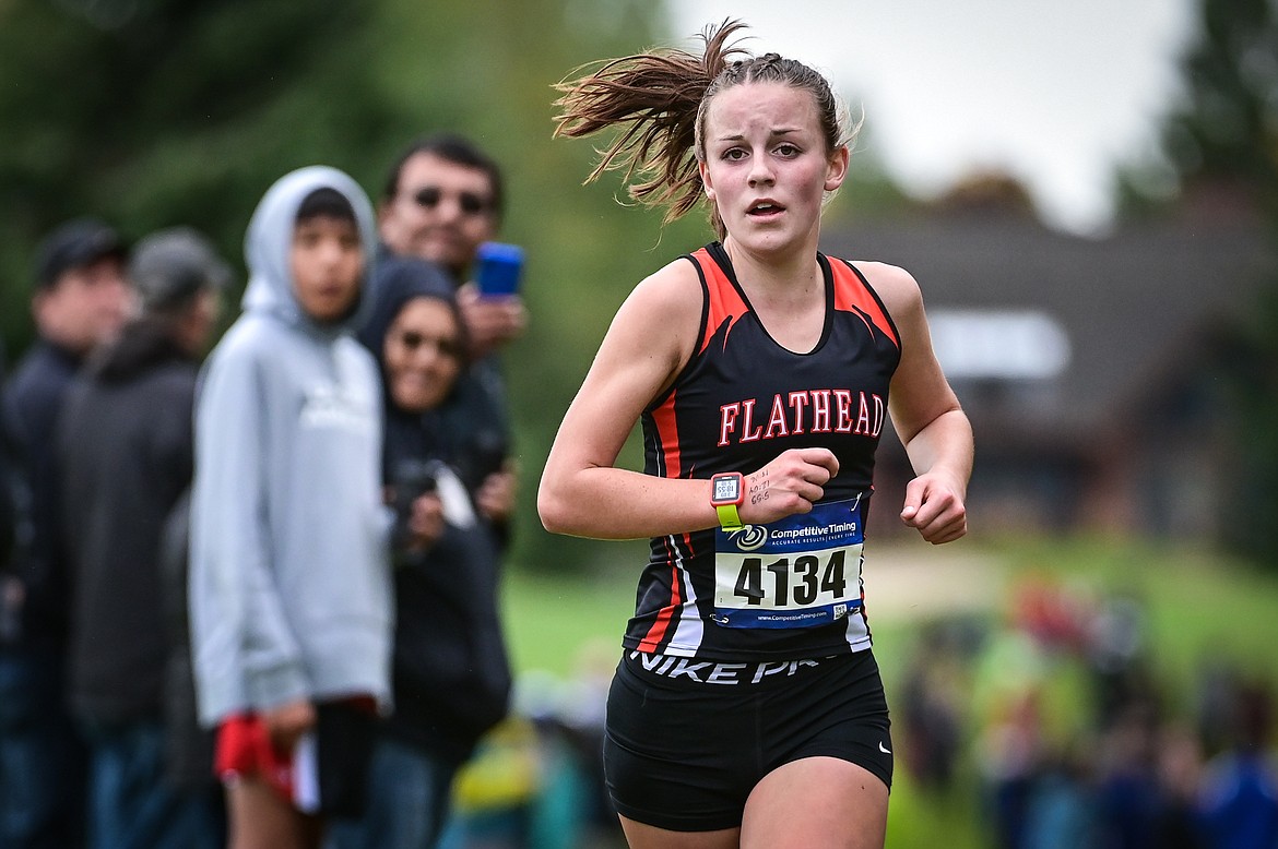 Flathead's Lilli Rumsey Eash lead from start to finish at the Whitefish Invite on the South Course of Whitefish Lake Golf Club on Tuesday, Sept. 28. (Casey Kreider/Daily Inter Lake)