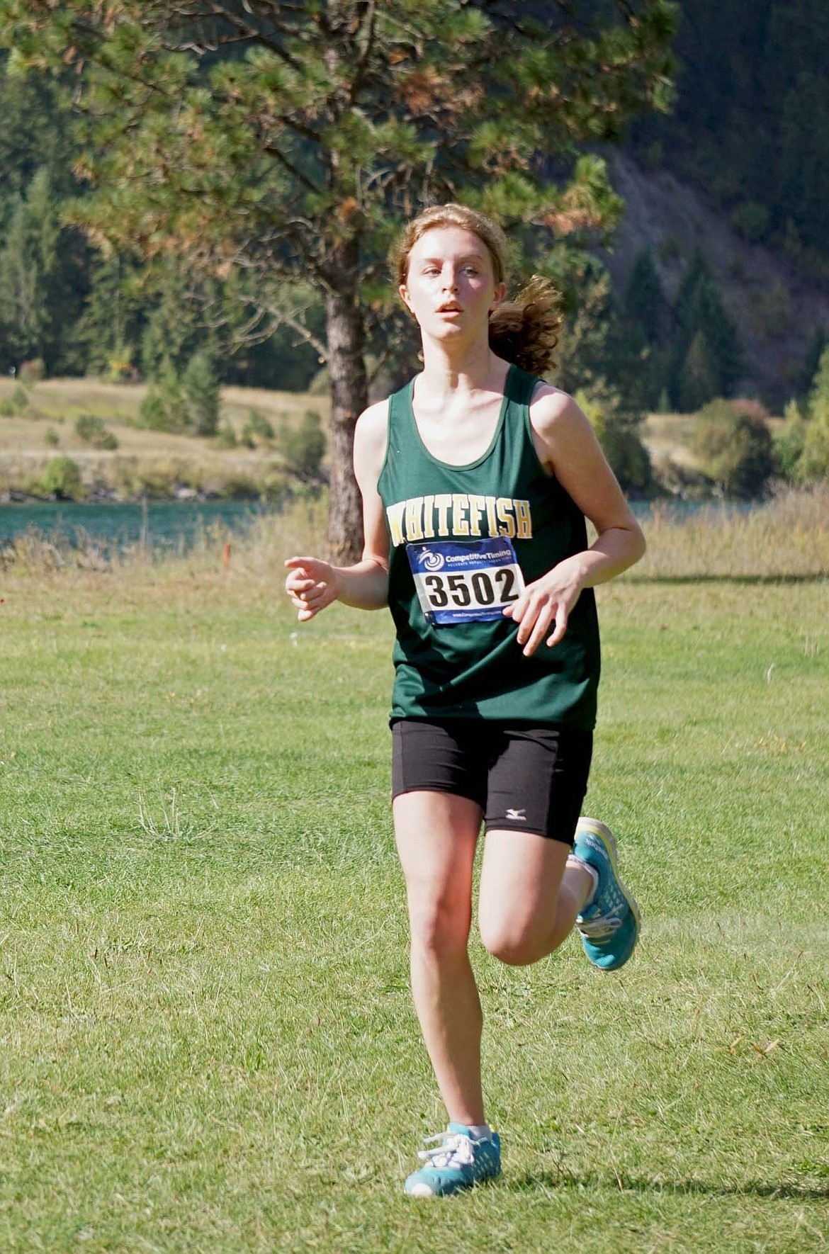 Whitefish freshman Rachel Wilmot finished as the top Lady Bulldog on the day with a time of 22:25. Her performance earned her eighth overall. (Matt Weller photo)