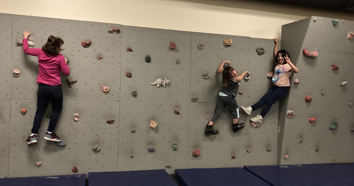 New rock wall at Okanagan Boys and Girls Club gym, thanks to the