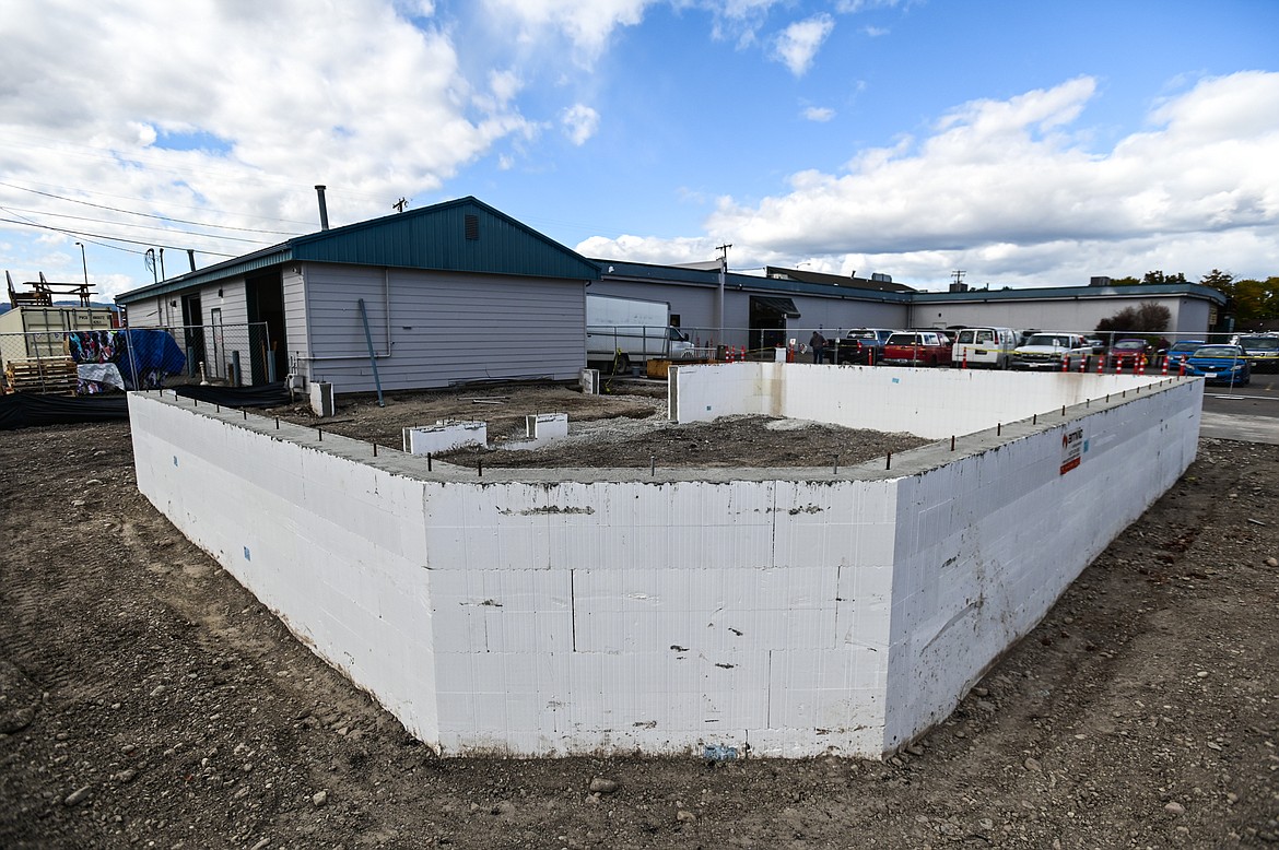 The new warehouse under construction at Flathead Industries in Kalispell on Wednesday, Sept. 29. (Casey Kreider/Daily Inter Lake)