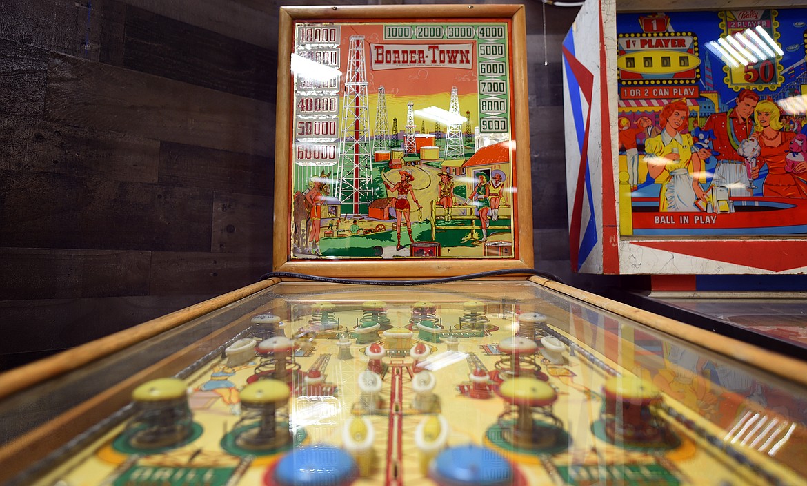 One of the several vintage pinball machines along the wall in the showroom of Colten Hart and Bob King. (Jeremy Weber/Daily Inter Lake)