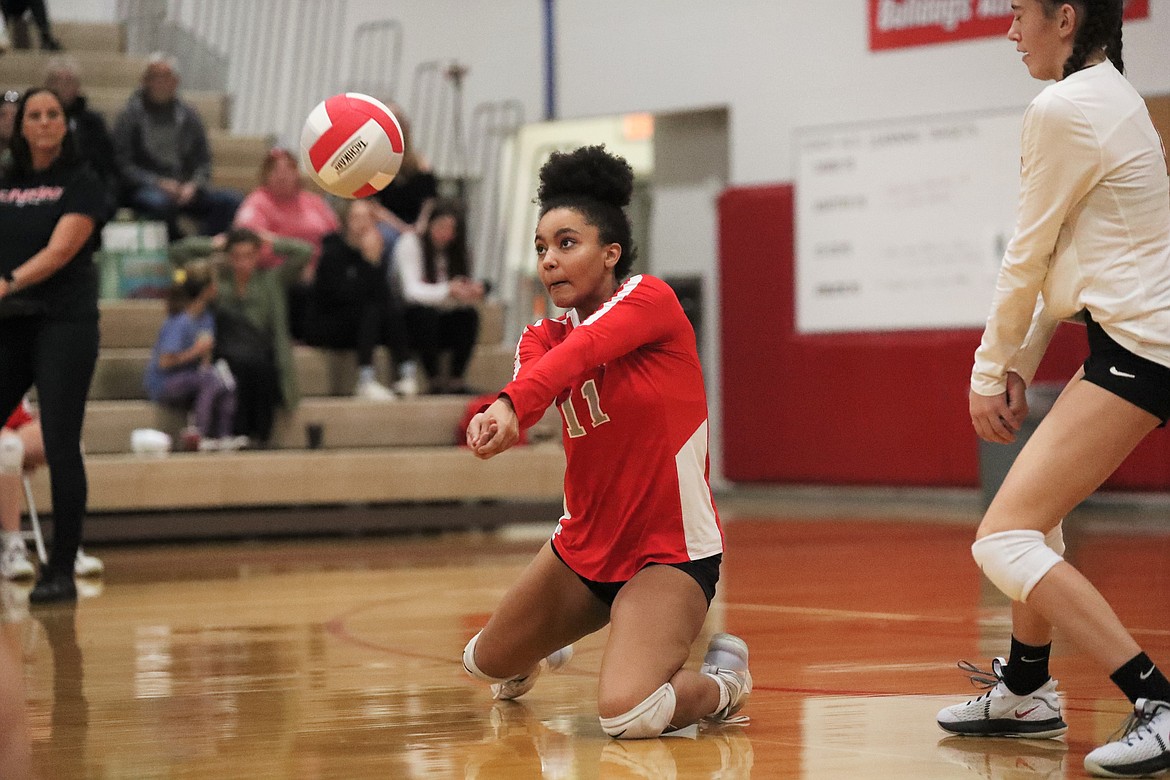 Amaya Russell gets a dig on Saturday.