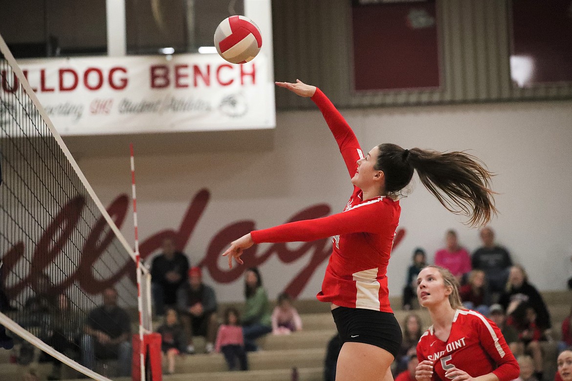 Livia Owens elevates for a kill on Saturday.