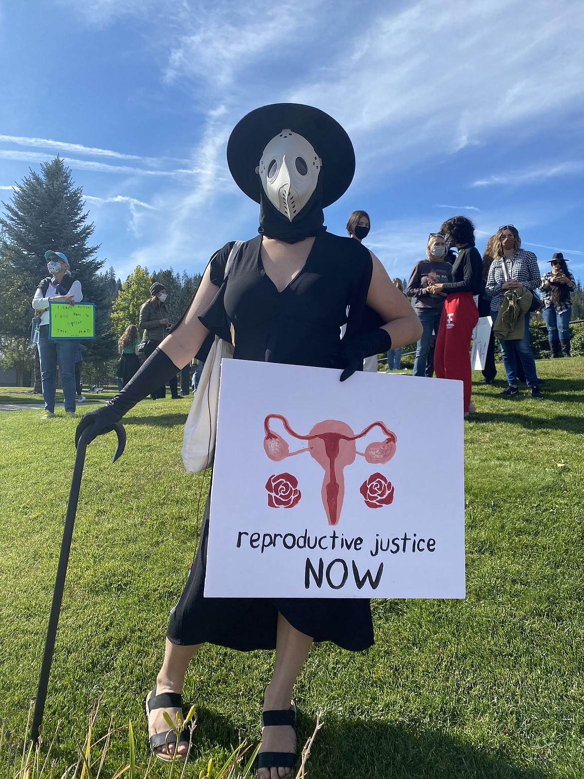 Originating from Coeur d'Alene, Nadia Hitchcock traveled to attend the Kootenai Women's March Saturday to stand up for women's reproductive freedom and justice.