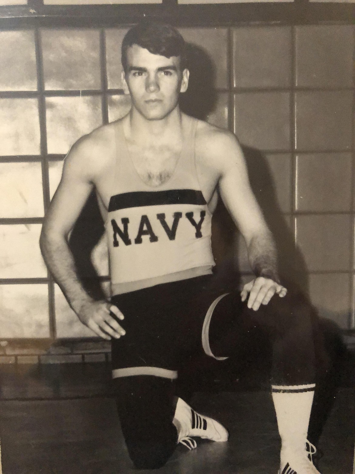 Lew Mason is shown as a midshipman and captain of the wrestling team at the United States Naval Academy in Annapolis, Maryland, in the early 1970s.