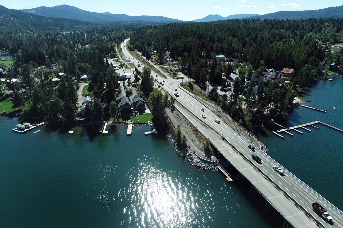 An aerial view of the U.S. 95 Long Bridge and the Lakeshore Drive area.