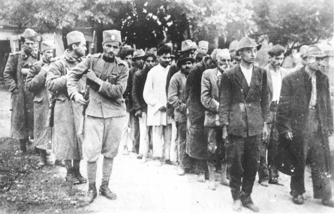 Serbian Romani (Gypsies) being taken to execution by Nazi collaborators during World War II (1941).