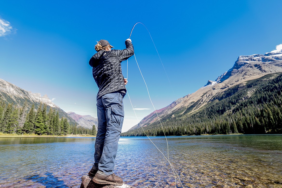 Trevor Reid catches a rainbow at Glenns Lake. (JP Edge photo)