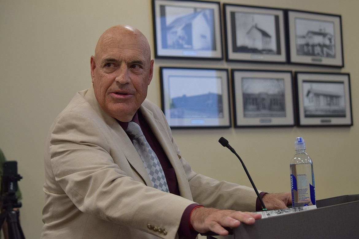 Garth Dano addresses the Moses Lake School Board.