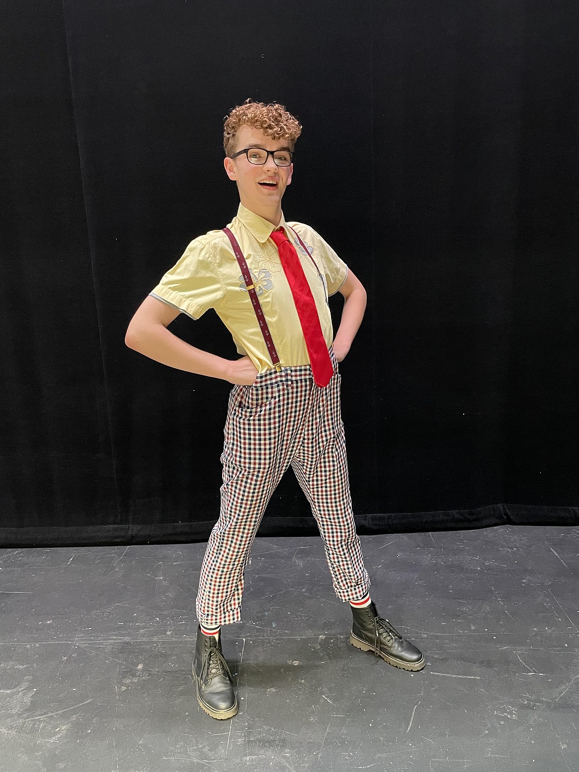 Tyler McCabe, a Post Falls High School senior, plays SpongeBob SquarePants at Aspire Community Theatre's regional premier running Oct. 15-17, and 20-24 at the Salvation Army Kroc Center theater. Photo courtesy of Aspire Community Theatre