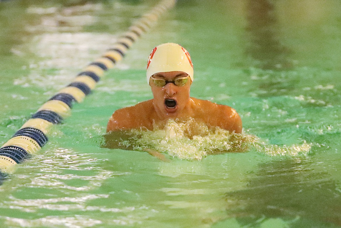 Caleb Norling competes in the 200 individual medley on Friday.