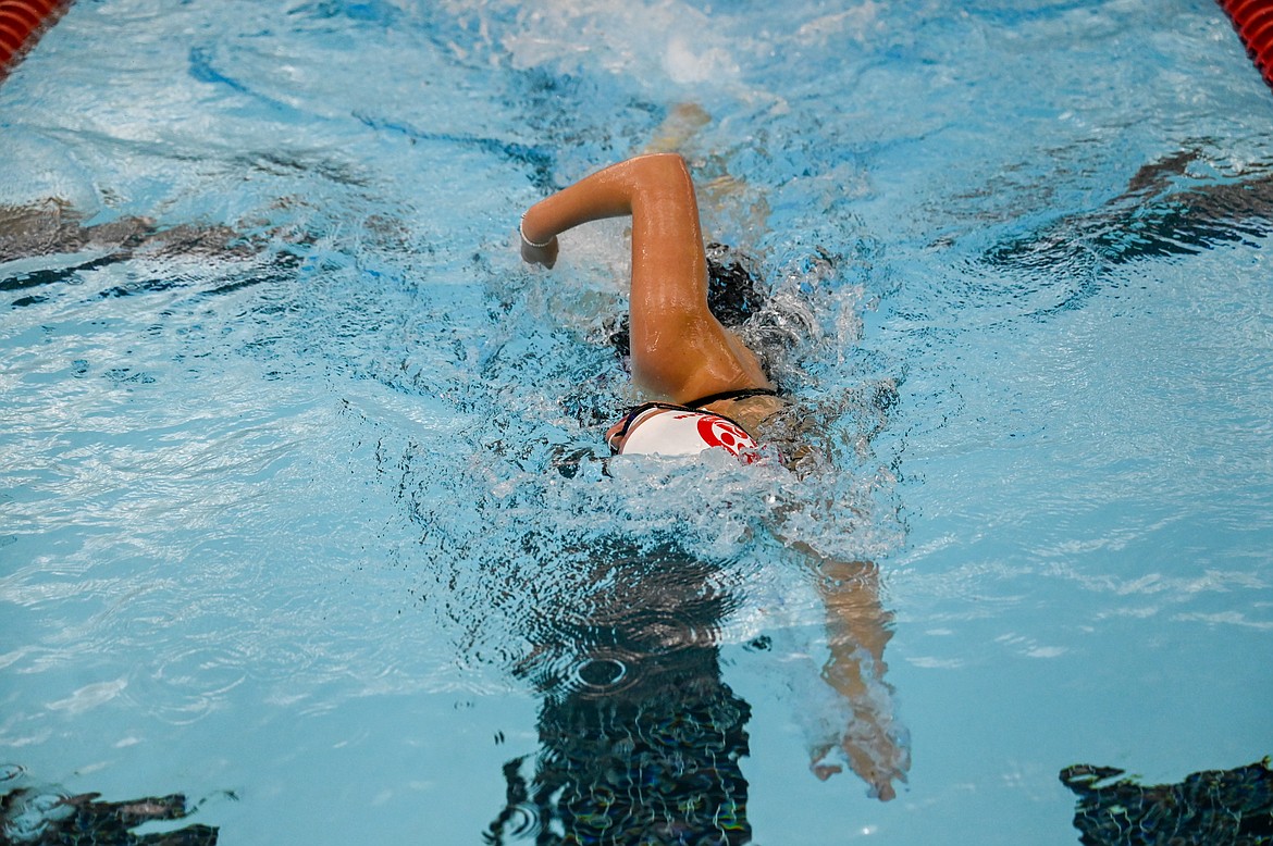 McKinley Jensen swims the freestyle on Saturday.