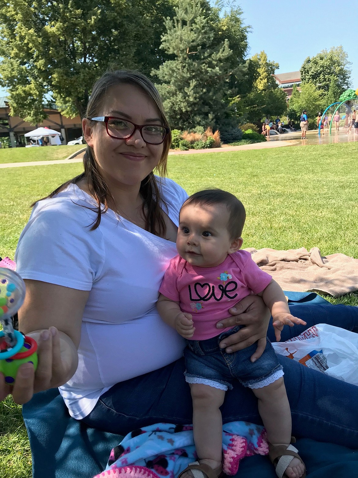 Alicia Sepulveda and Gabby, 10 months, attend a group connection event through the Parents as Teachers program.