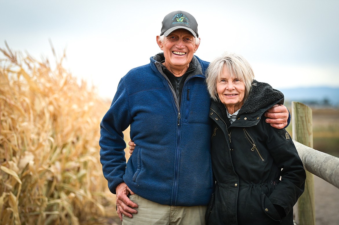 Terry and Deborah DeVries at Sweet Pickin's Pumpkin Patch in Kalispell on Wednesday, Oct. 13. (Casey Kreider/Daily Inter Lake)