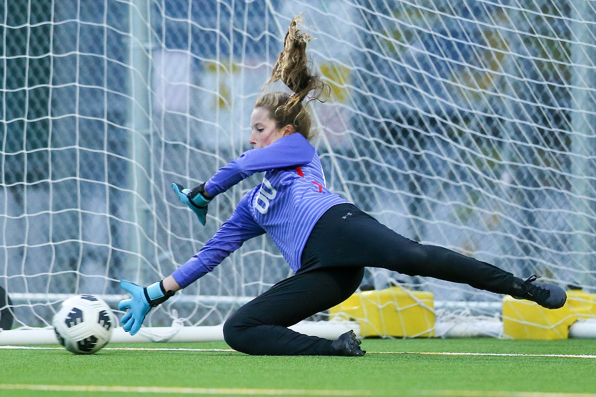 Lilliana Brinkmeier nearly saves Moscow's penalty kick goal in the 51st minute on Thursday.