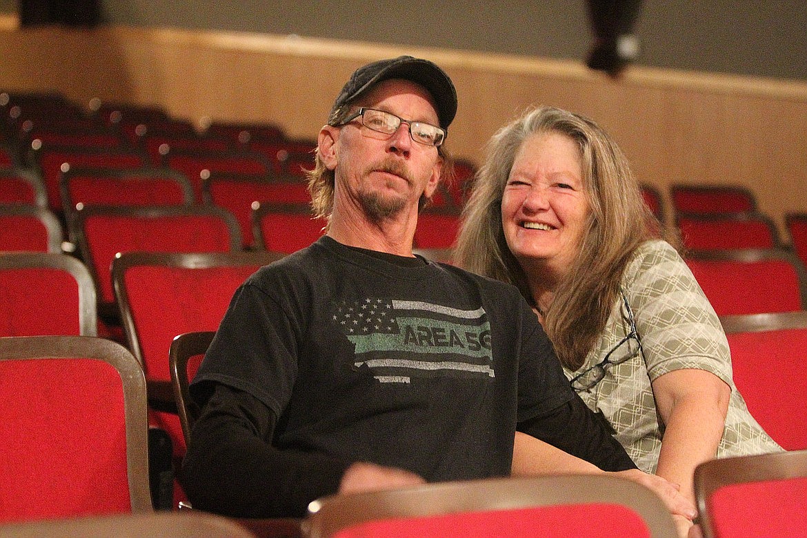 Josh, left, and Tina Moore are planning to reopen the Lincoln Theatre in Troy for regular screenings in November. Thanks to community donations, the pair were able to purchase a digital projector and spruce up the single screen cinema. (Will Langhorne/The Western News)