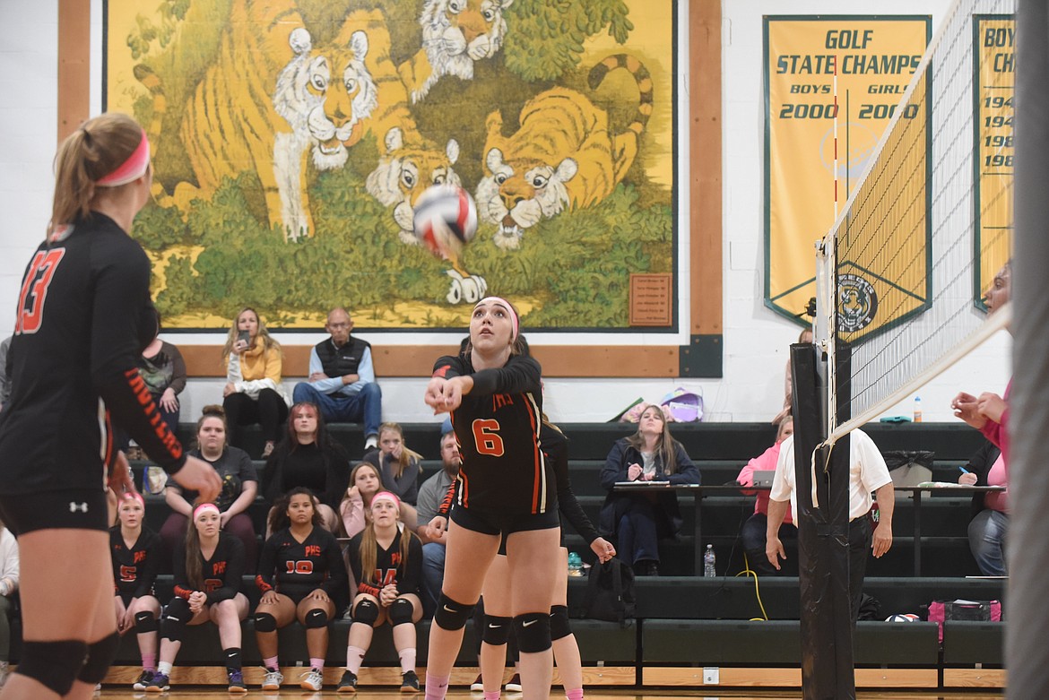 Plains Trotters player Lexa Craft works to set up a teammate against St. Regis during last Thursday’s match. (Scott Shindledecker/Valley Press)