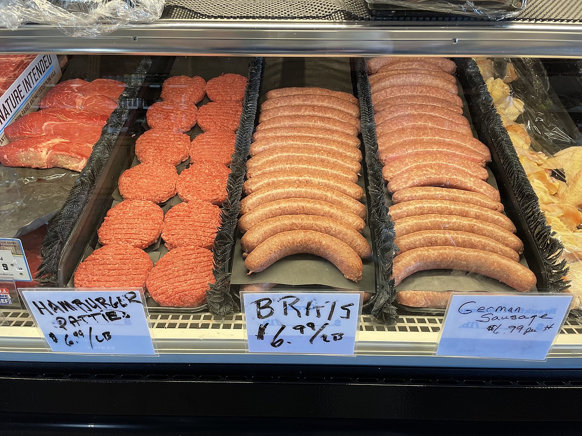 Some of the meat is displayed at Ernie’s Quality Meats and Wine.