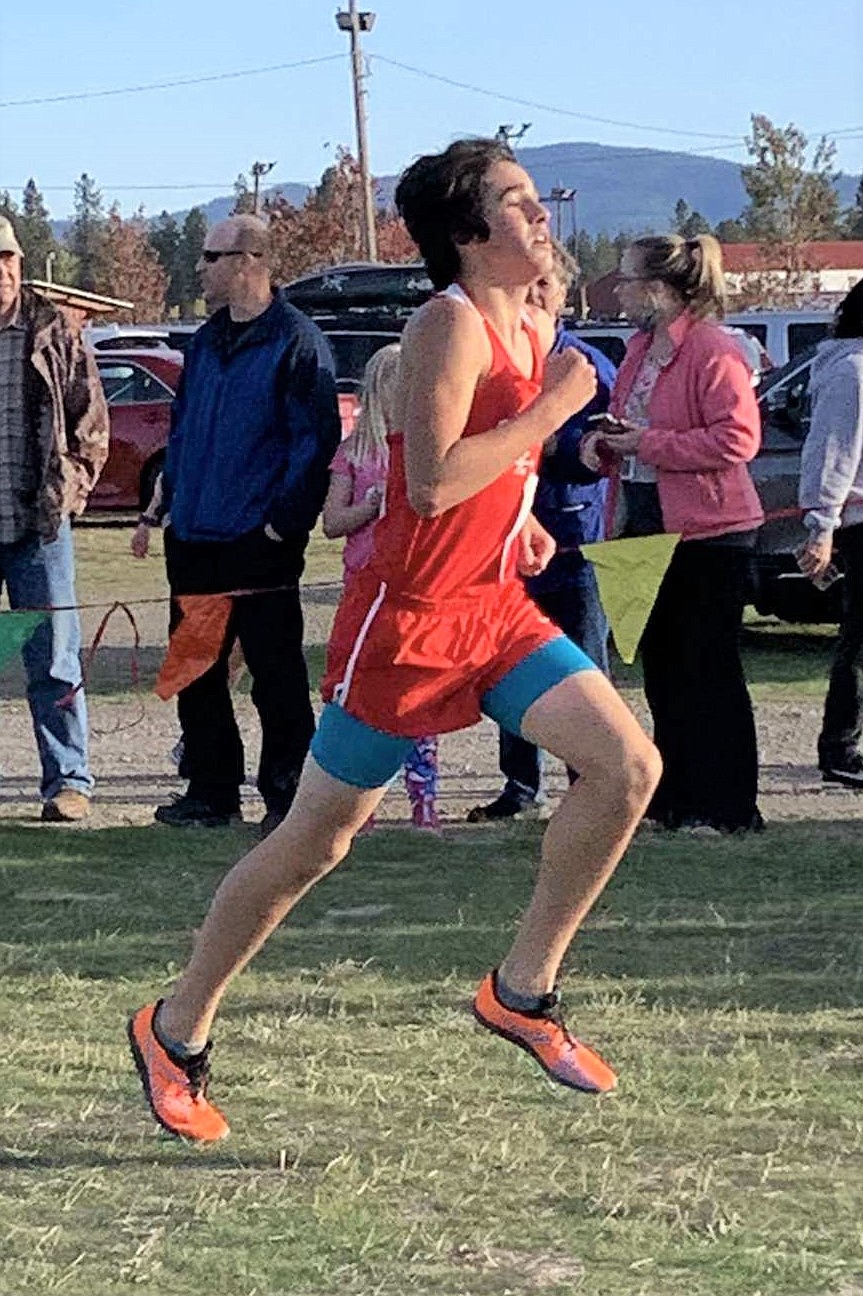 Eighth grader Roman Coscarelli competes in the district meet last Tuesday at the Kootenai County Fairgrounds. He placed sixth overall.