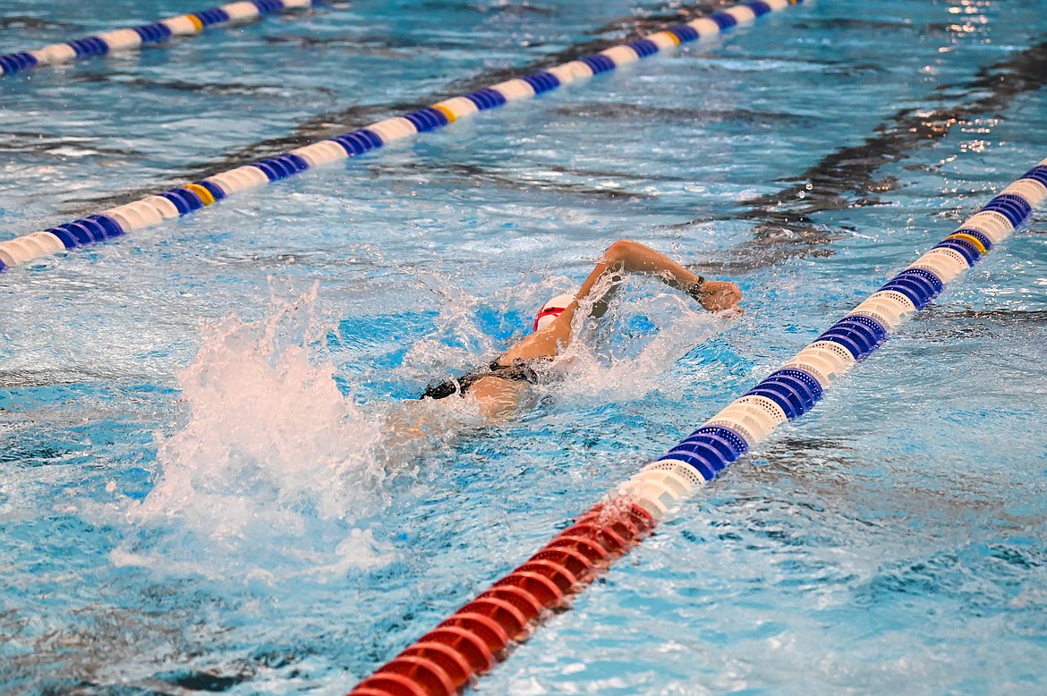 Cassidy Aitken swims freestyle on Saturday.