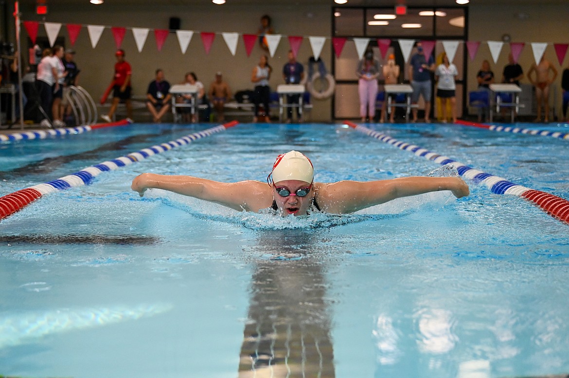 Emma Schmitt competes in the 100 butterfly on Saturday.