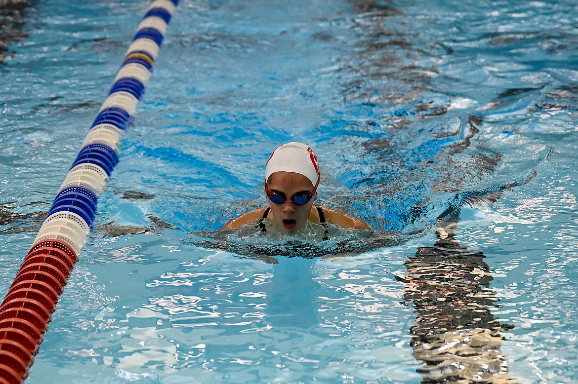 Sadie Dignan competes in the 100 breaststroke on Saturday.