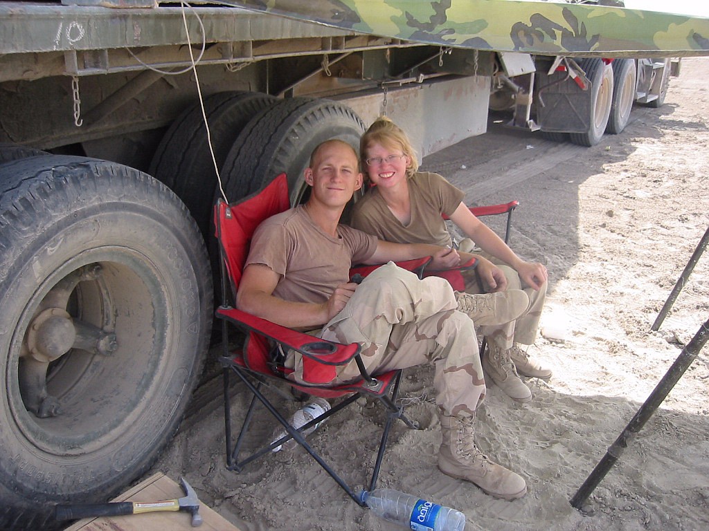 Heidi and Jake Radkiewicz served together in Iraq for about seven months. They were separated after Heidi learned she was pregnant with the couple’s first child. Courtesy photo.