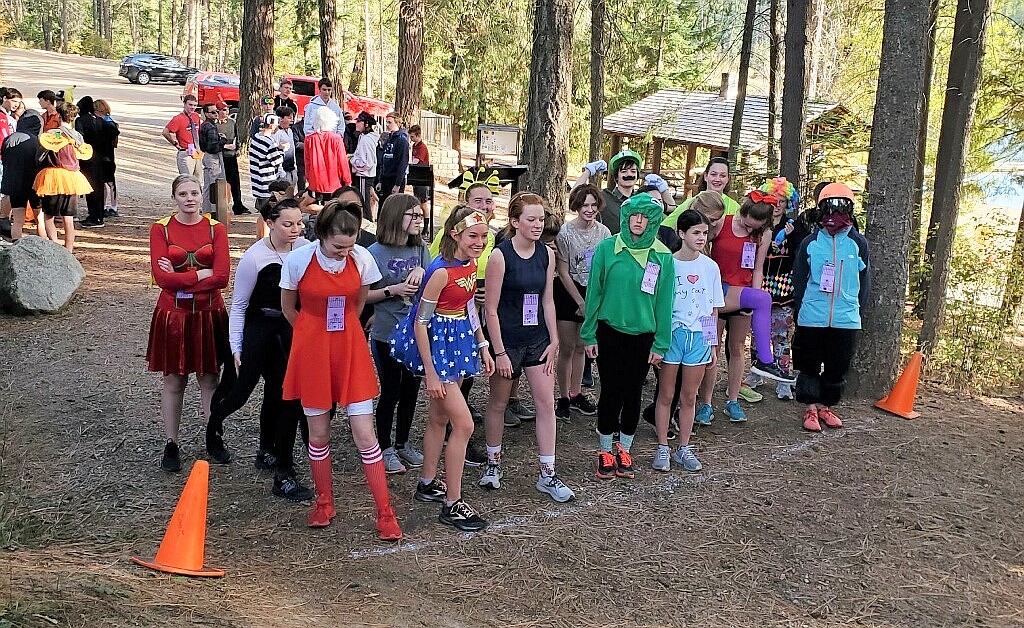 Athletes line up for the costume race at Round Lake State Park on Oct. 12.