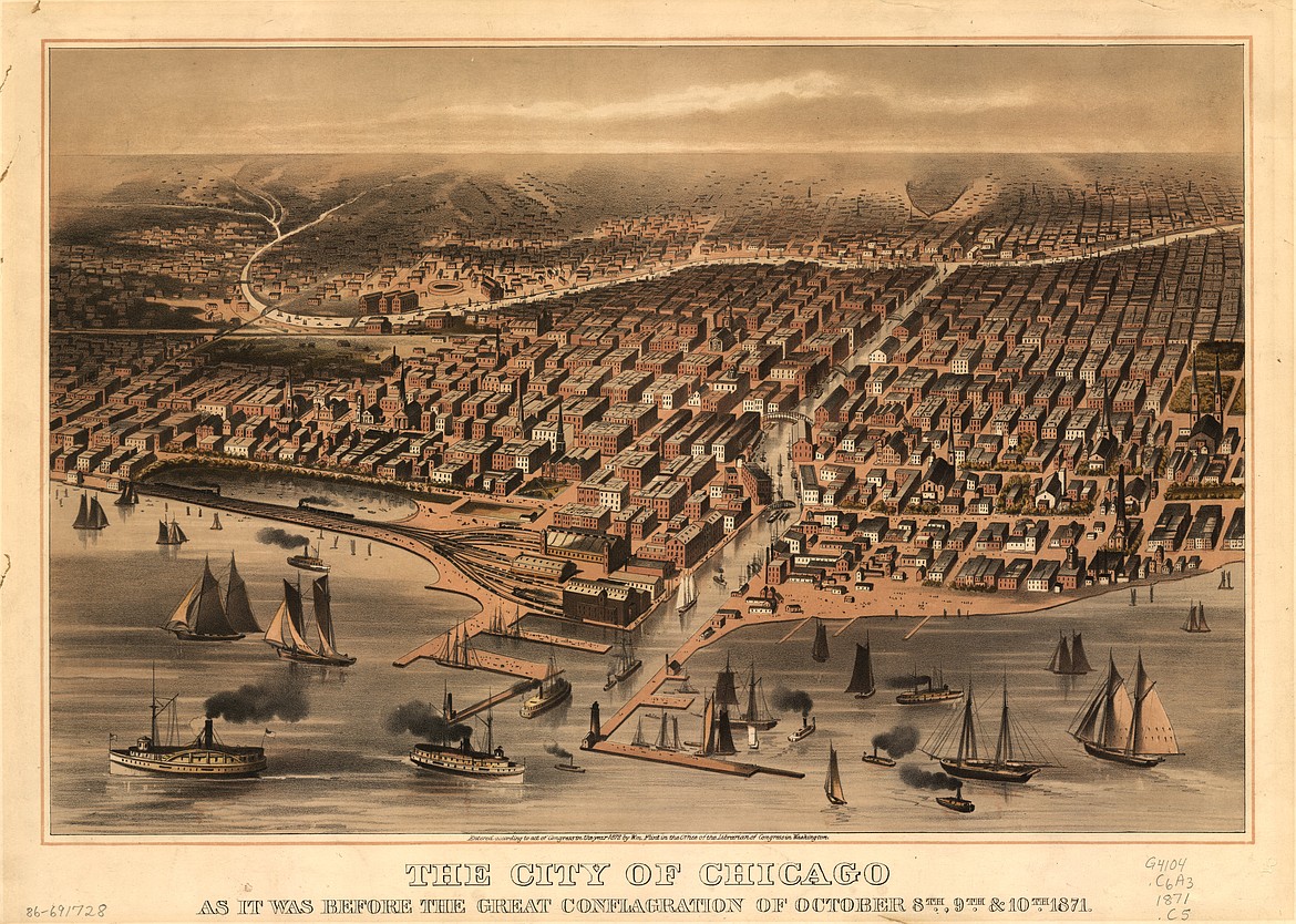 Chicago before the 1871 Great Conflagration.