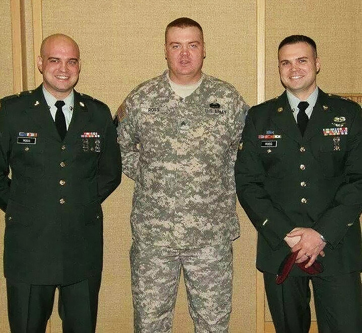 The Ross family poses for a photo. Pictured, from left are Ragen Ross, Randy Ross, and Robin Ross. All three serve or have served in the miltary.