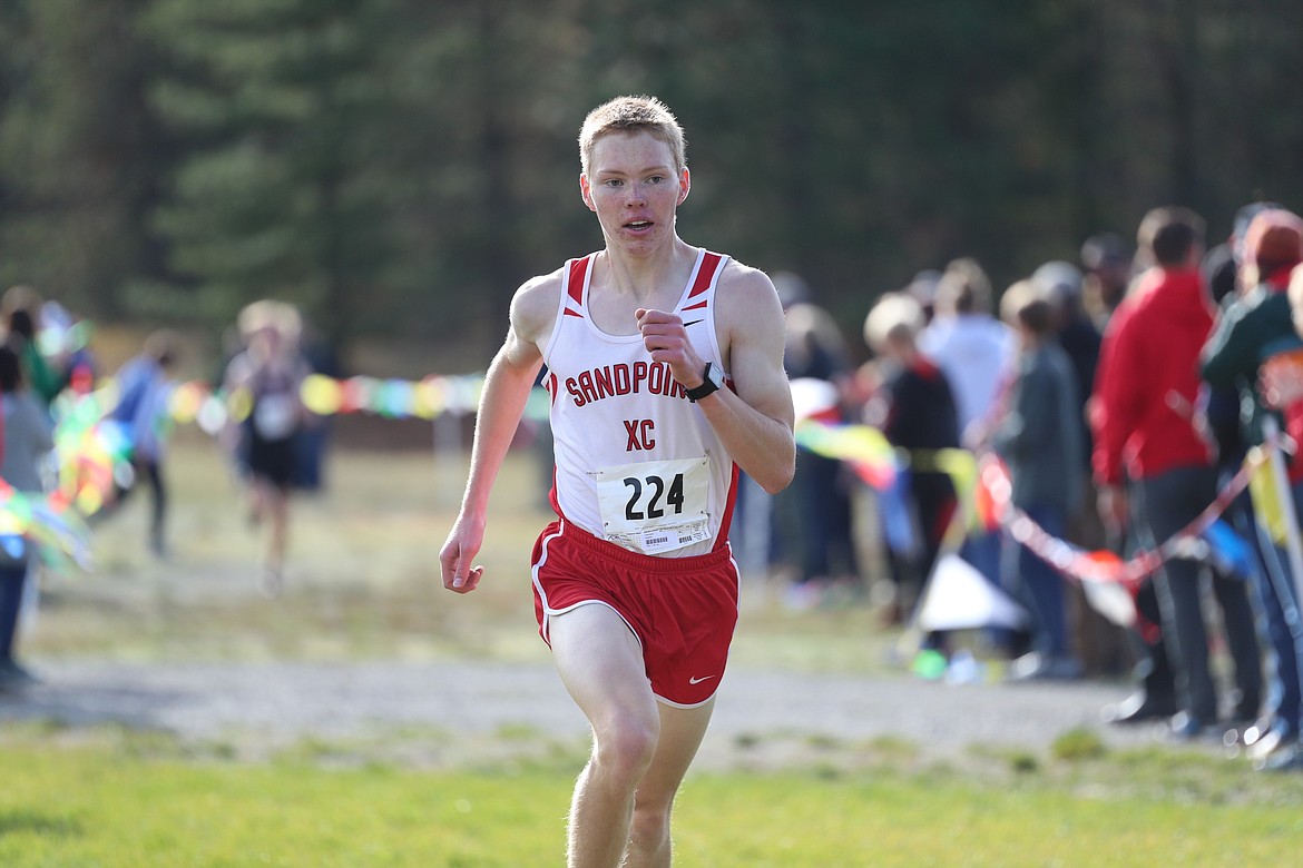 Caleb Roche nears the finish on Thursday.