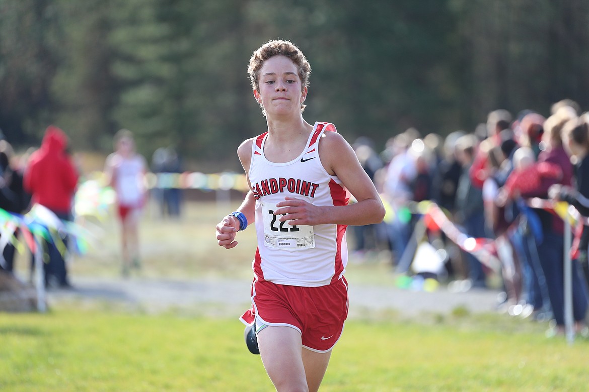 Connor McClure crosses the finish line on Thursday.