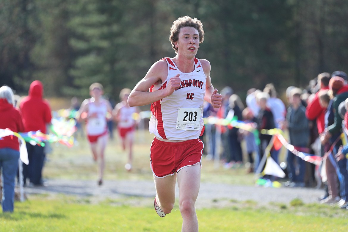 Isaac Babin nears the finish line on Thursday.