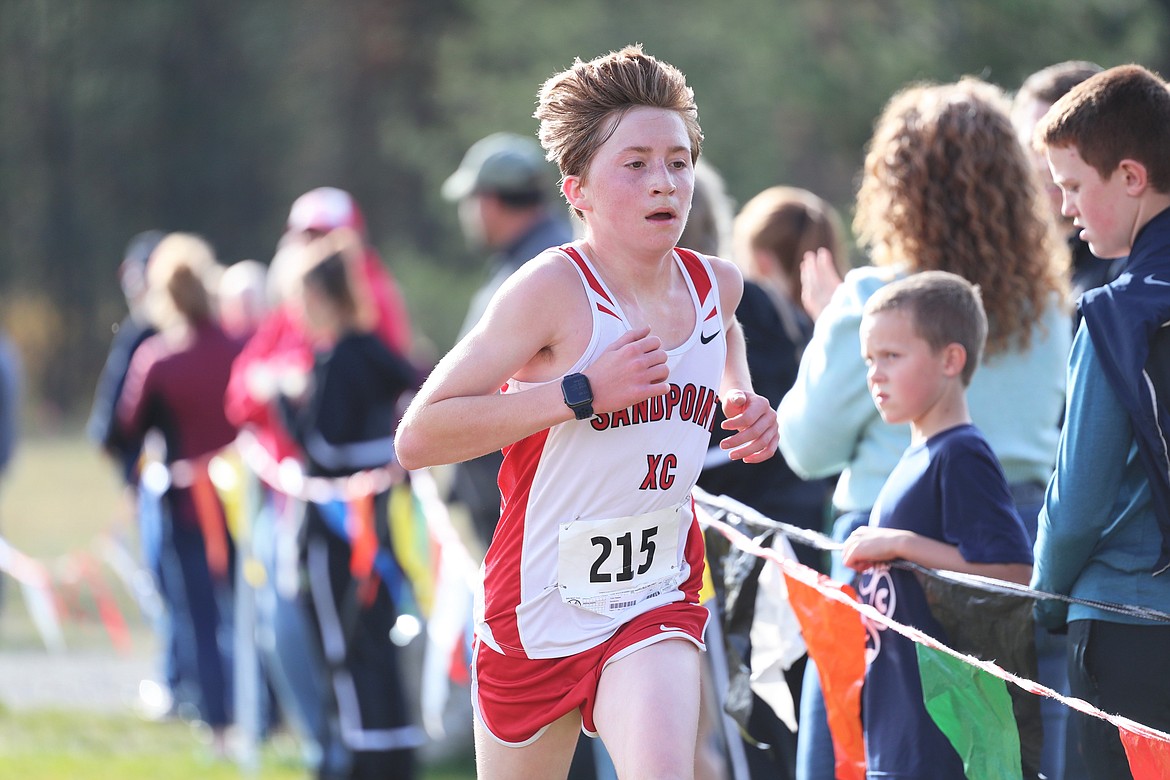 Torin Haesle crosses the finish line on Thursday.