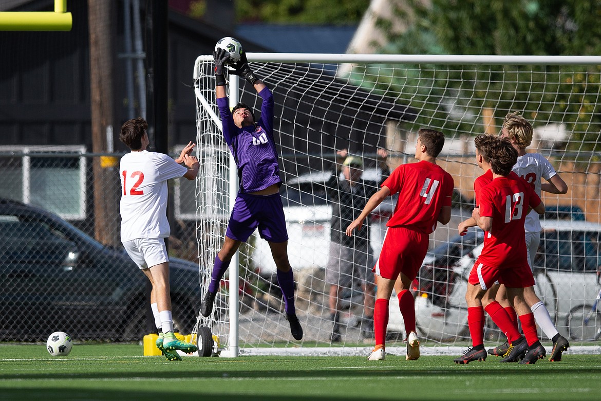 Junior goalkeeper Roman Jiles makes a save during a home game against Moscow on Aug. 31.