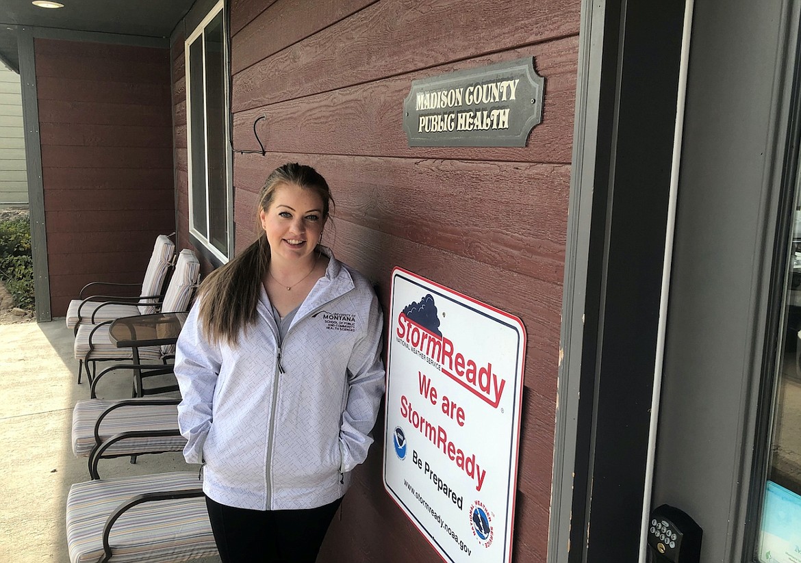 When Emilie Sayler — outside her Virginia City office on Oct. 6, 2021 — started as Madison County public health officer a few months ago, she thought her local roots would help persuade residents of this rural area to follow her Covid recommendations. Instead, she’s found resistance. (Nick Ehli for KHN)